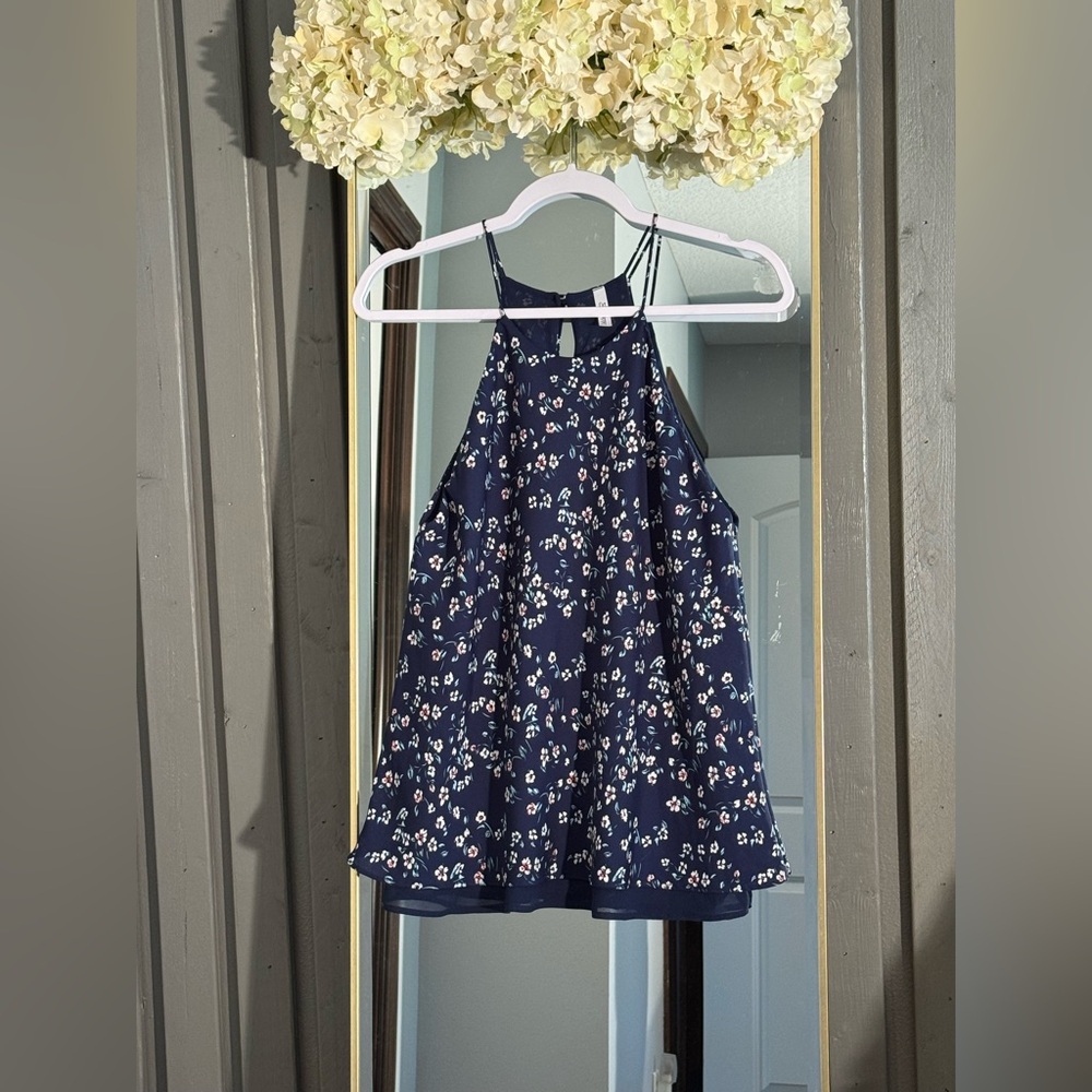 Floral Navy Blue Women's Top